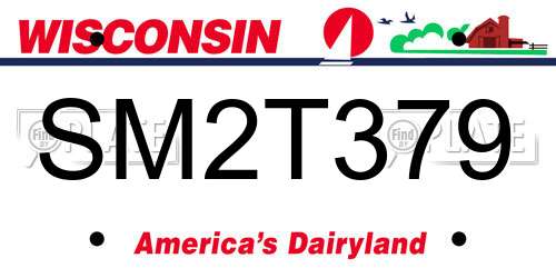 SM2T379 Wisconsin License Plate