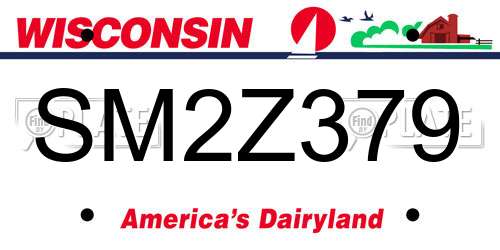 SM2Z379 Wisconsin License Plate