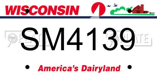 SM4139 Wisconsin License Plate