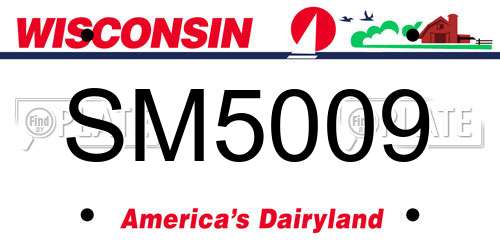 SM5009 Wisconsin License Plate