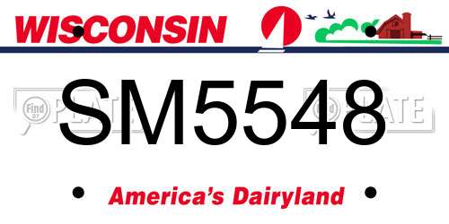 SM5548 Wisconsin License Plate