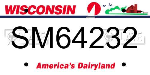 SM64232 Wisconsin License Plate