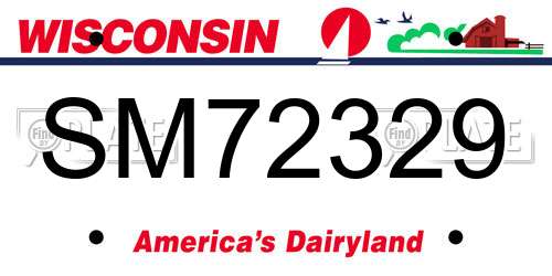 SM72329 Wisconsin License Plate