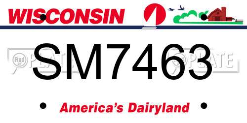 SM7463 Wisconsin License Plate