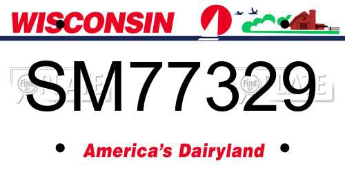 SM77329 Wisconsin License Plate