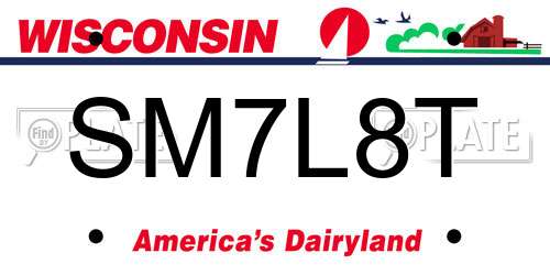 SM7L8T Wisconsin License Plate