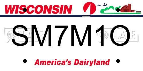 SM7M1O Wisconsin License Plate