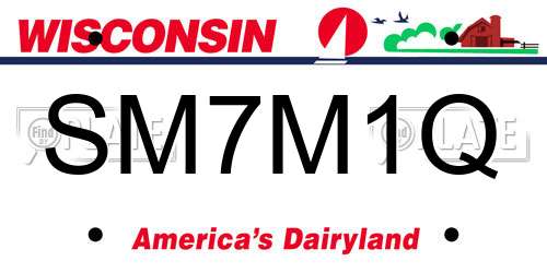 SM7M1Q Wisconsin License Plate