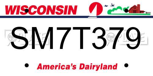 SM7T379 Wisconsin License Plate