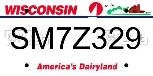 SM7Z329 Wisconsin License Plate