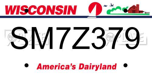 SM7Z379 Wisconsin License Plate