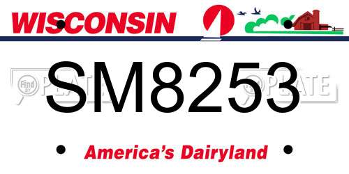 SM8253 Wisconsin License Plate