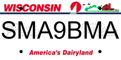 SMA9BMA Wisconsin License Plate