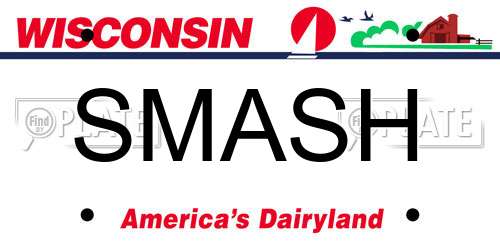 SMASH Wisconsin License Plate