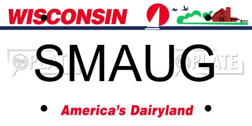 SMAUG Wisconsin License Plate