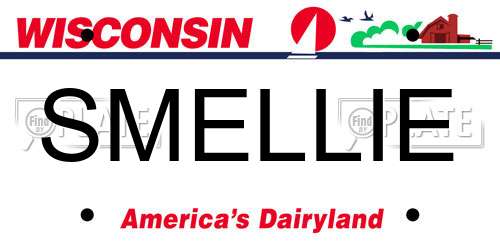 SMELLIE Wisconsin License Plate