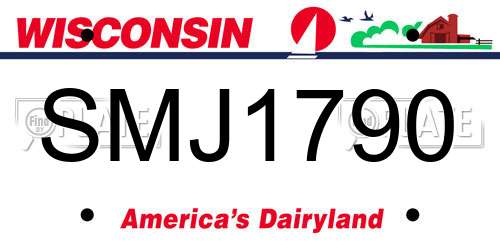 SMJ1790 Wisconsin License Plate