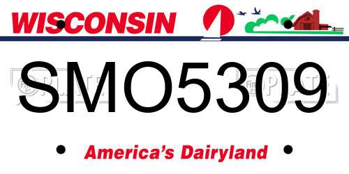 SMO5309 Wisconsin License Plate