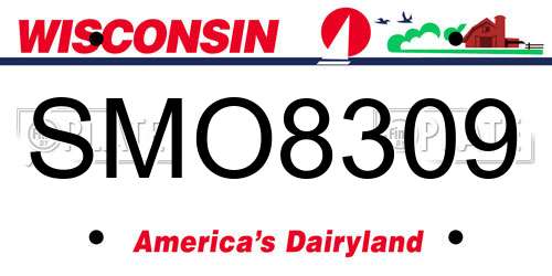 SMO8309 Wisconsin License Plate