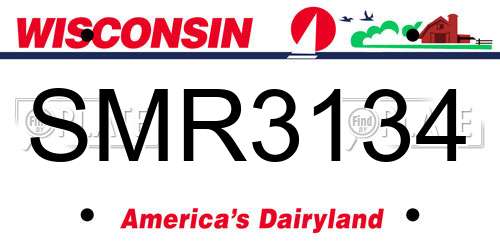 SMR3134 Wisconsin License Plate