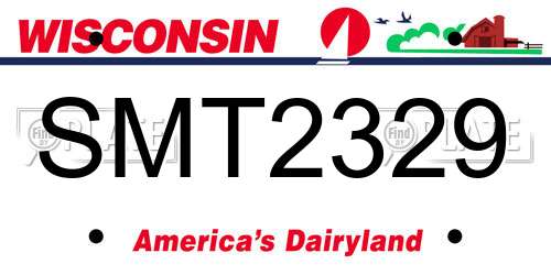 SMT2329 Wisconsin License Plate