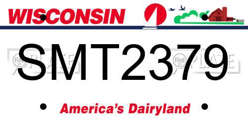 SMT2379 Wisconsin License Plate