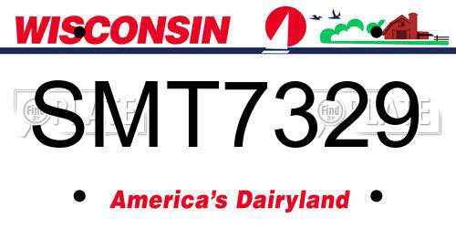 SMT7329 Wisconsin License Plate