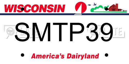 SMTP39 Wisconsin License Plate