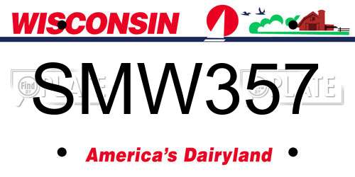 SMW357 Wisconsin License Plate