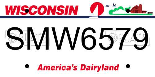 SMW6579 Wisconsin License Plate