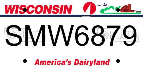 SMW6879 Wisconsin License Plate