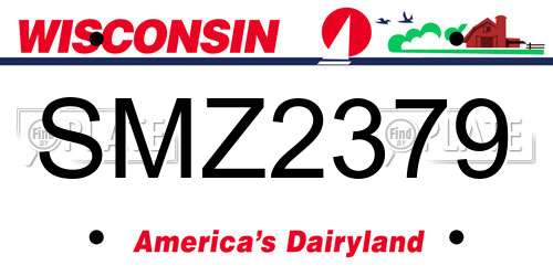 SMZ2379 Wisconsin License Plate