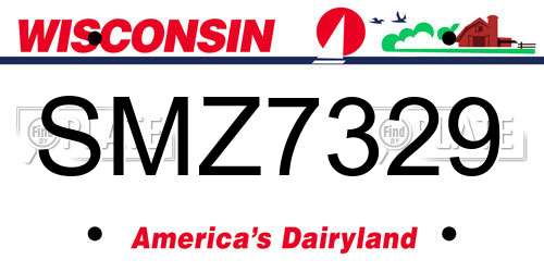 SMZ7329 Wisconsin License Plate