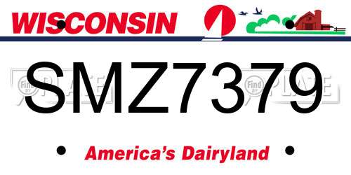 SMZ7379 Wisconsin License Plate