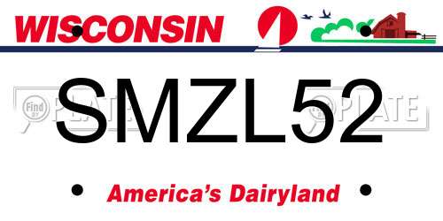 SMZL52 Wisconsin License Plate