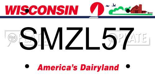 SMZL57 Wisconsin License Plate