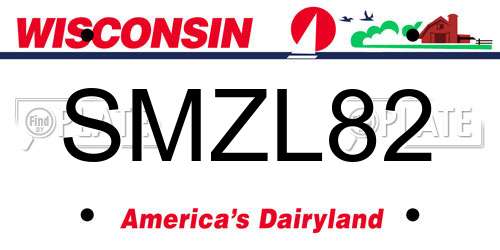 SMZL82 Wisconsin License Plate