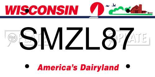 SMZL87 Wisconsin License Plate