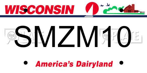 SMZM10 Wisconsin License Plate