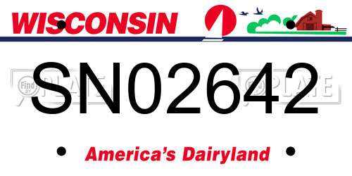 SN02642 Wisconsin License Plate