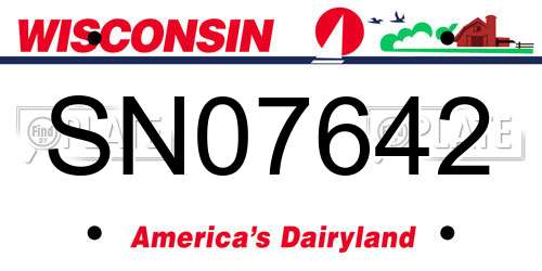 SN07642 Wisconsin License Plate