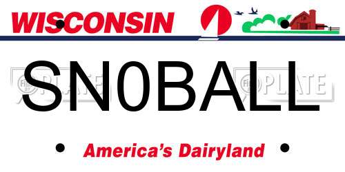 SN0BALL Wisconsin License Plate