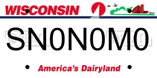 SN0N0M0 Wisconsin License Plate