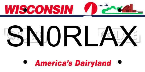 SN0RLAX Wisconsin License Plate
