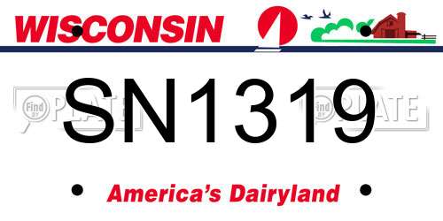 SN1319 Wisconsin License Plate