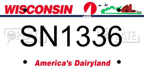 SN1336 Wisconsin License Plate
