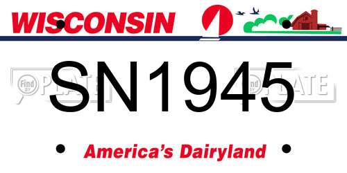 SN1945 Wisconsin License Plate