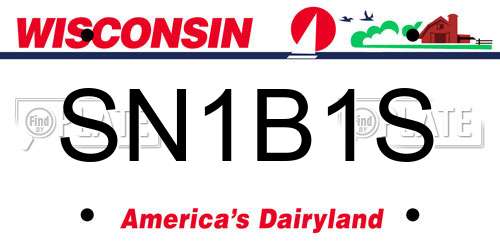 SN1B1S Wisconsin License Plate