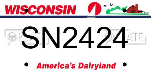 SN2424 Wisconsin License Plate