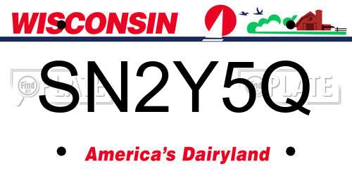 SN2Y5Q Wisconsin License Plate